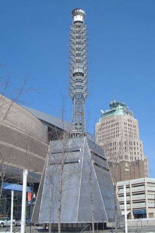 GALVANIZED STEEL AND STAINLESS STEEL USED ON TOWER PARK SCULPTURES IN CLEVELAND, OHIO