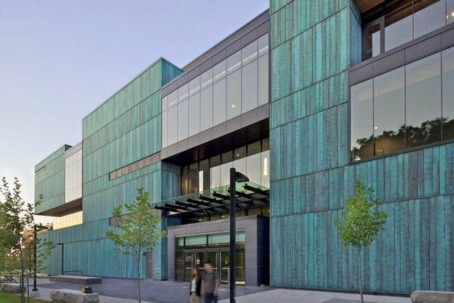 CUSTOM WALL PANEL WITH PATINATED COPPER.