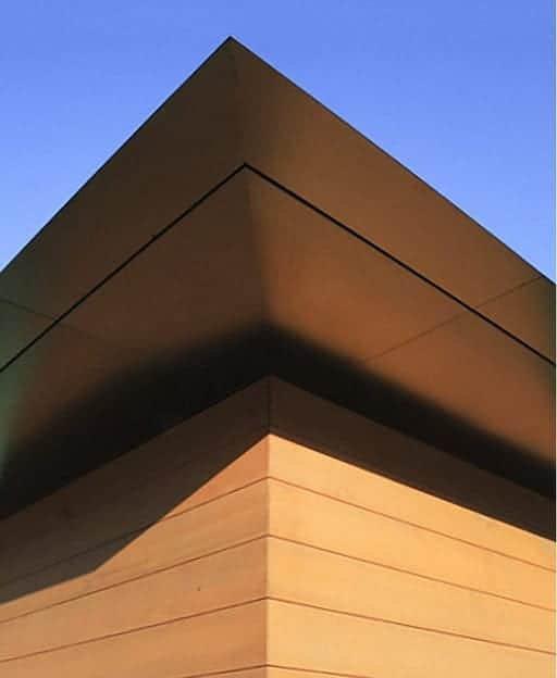 Stainless steel residential soffit.