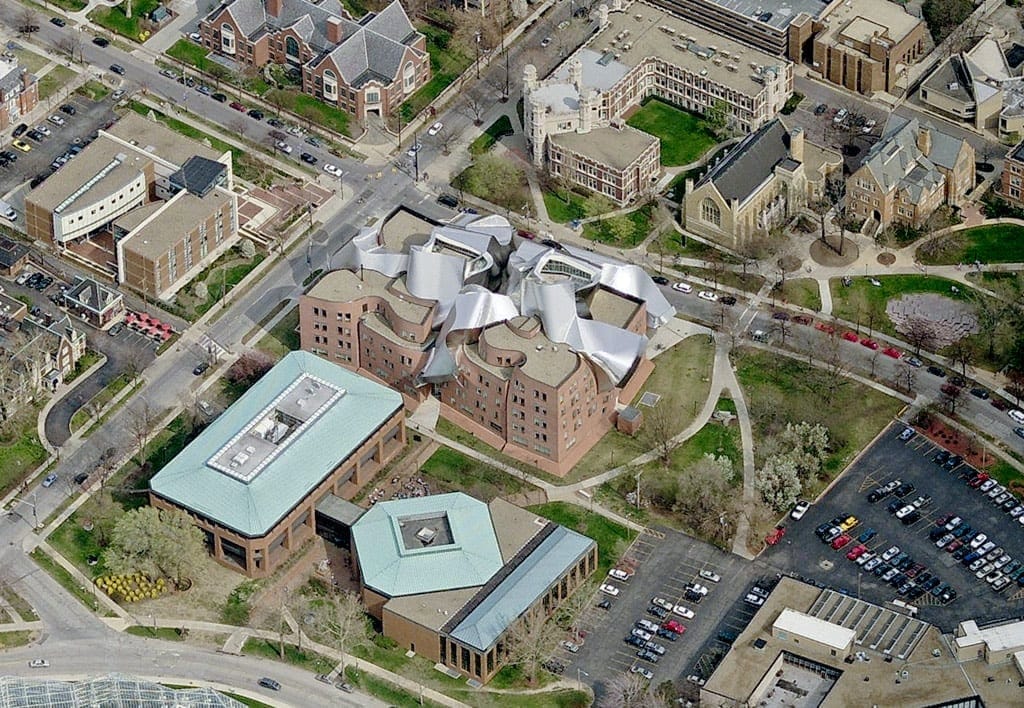 Aerial view of Weatherhead School of Management