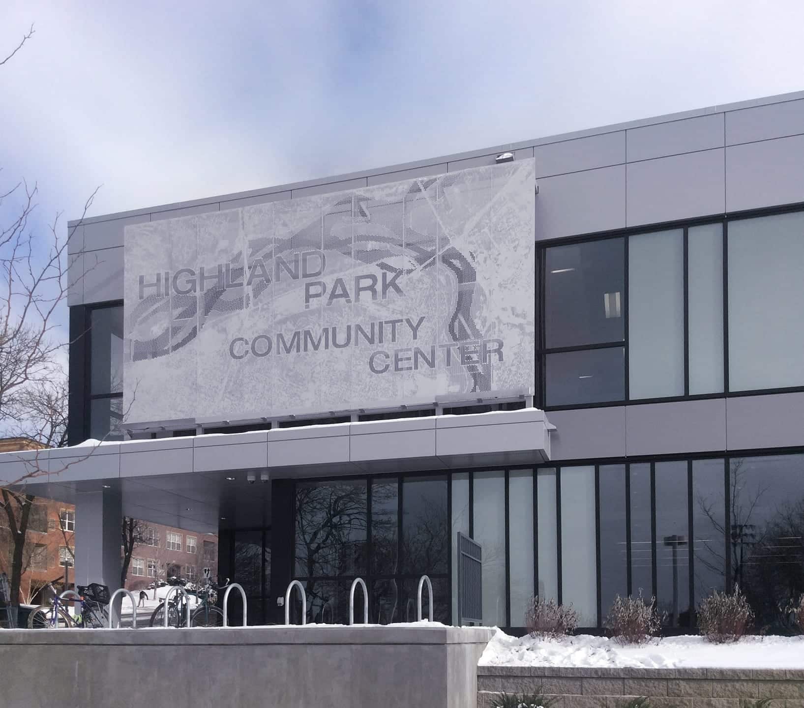 Highland Park Community Center Signage.