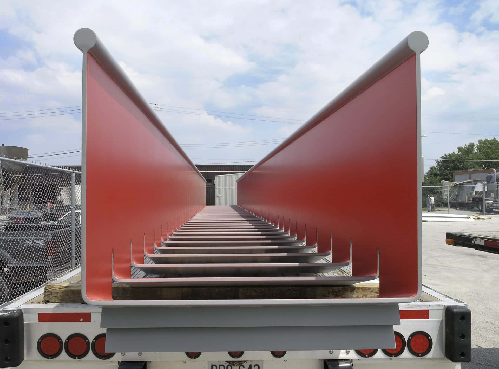 Custom staircase loaded on a truck to be shipped to Juilliard School in New York City.