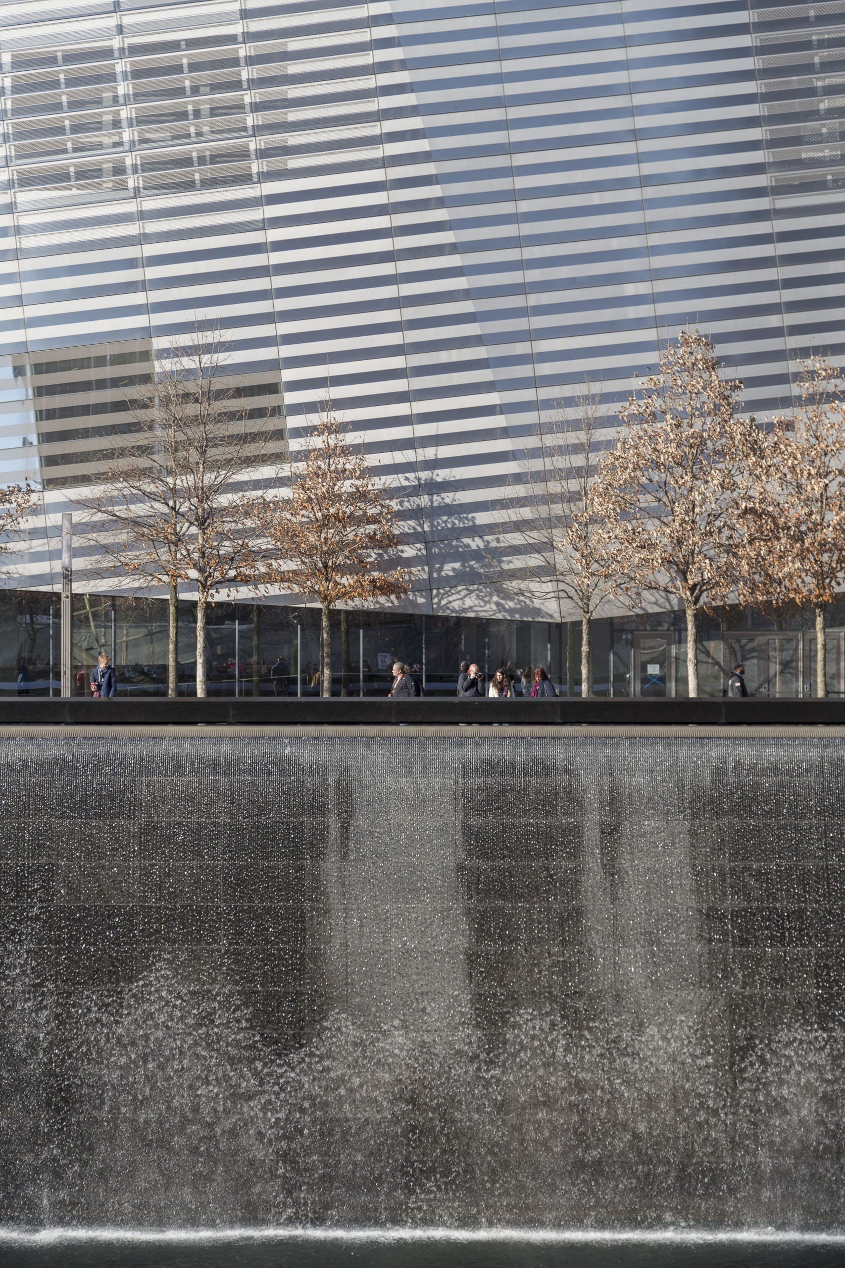 911 Museum with waterfall at the WTC Memorial.