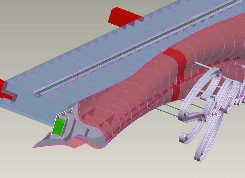 CAD Diagrams showing individual Zahner assembly parts