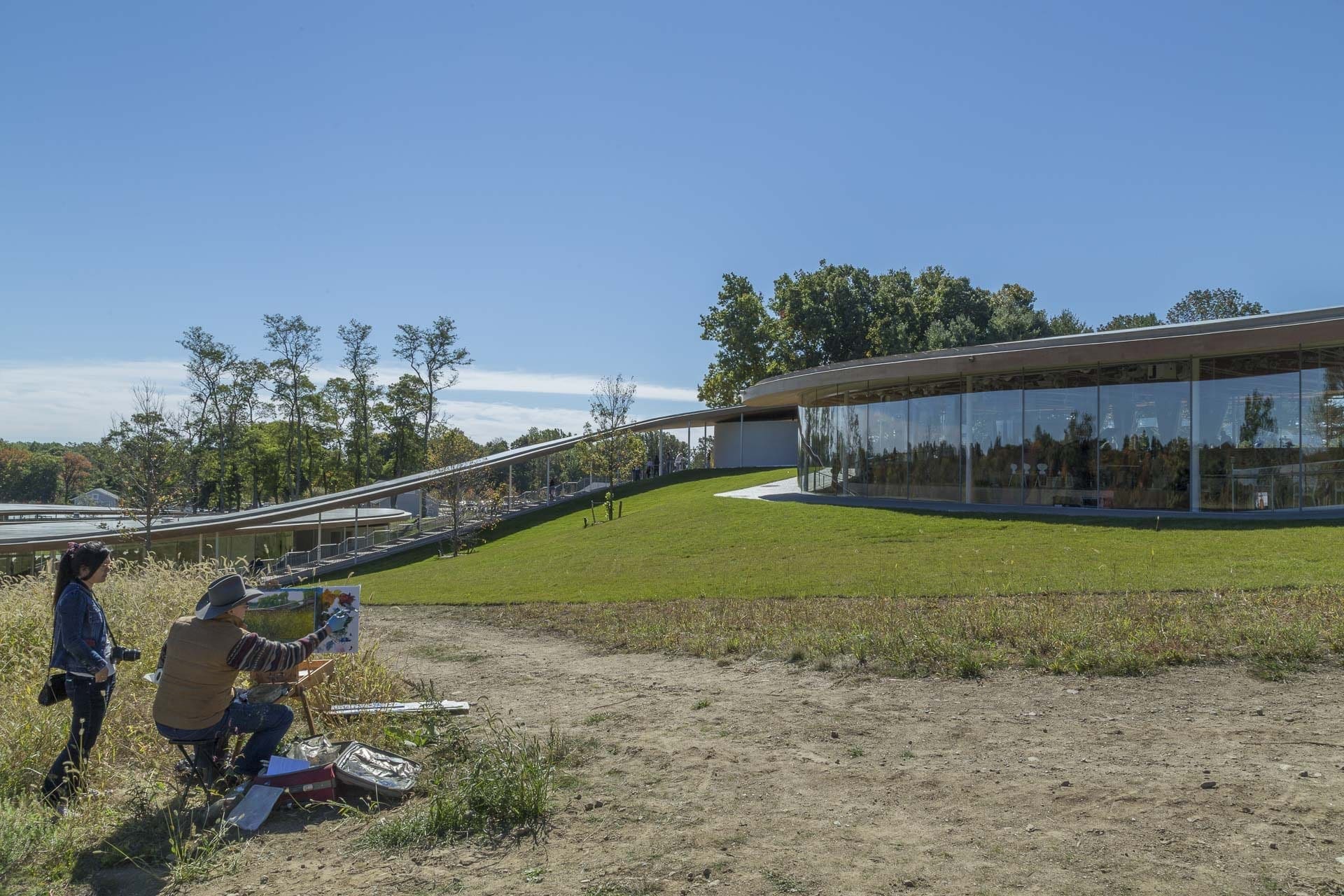 A landscape painter at Grace Farms in New Canaan, Connecticut.