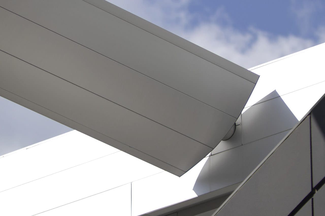 Detail of the Winspear Opera House aluminum canopy