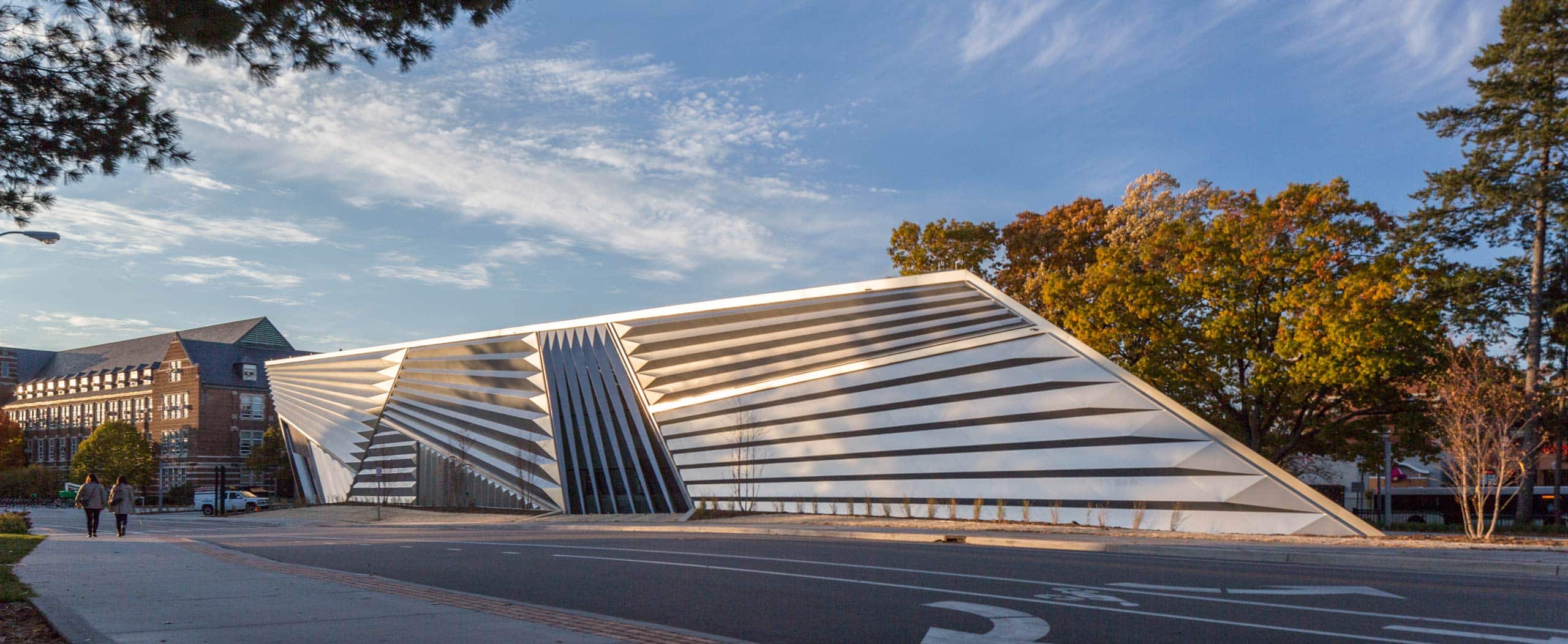 South side view of the Broad Museum in East Lansing, Michigan.