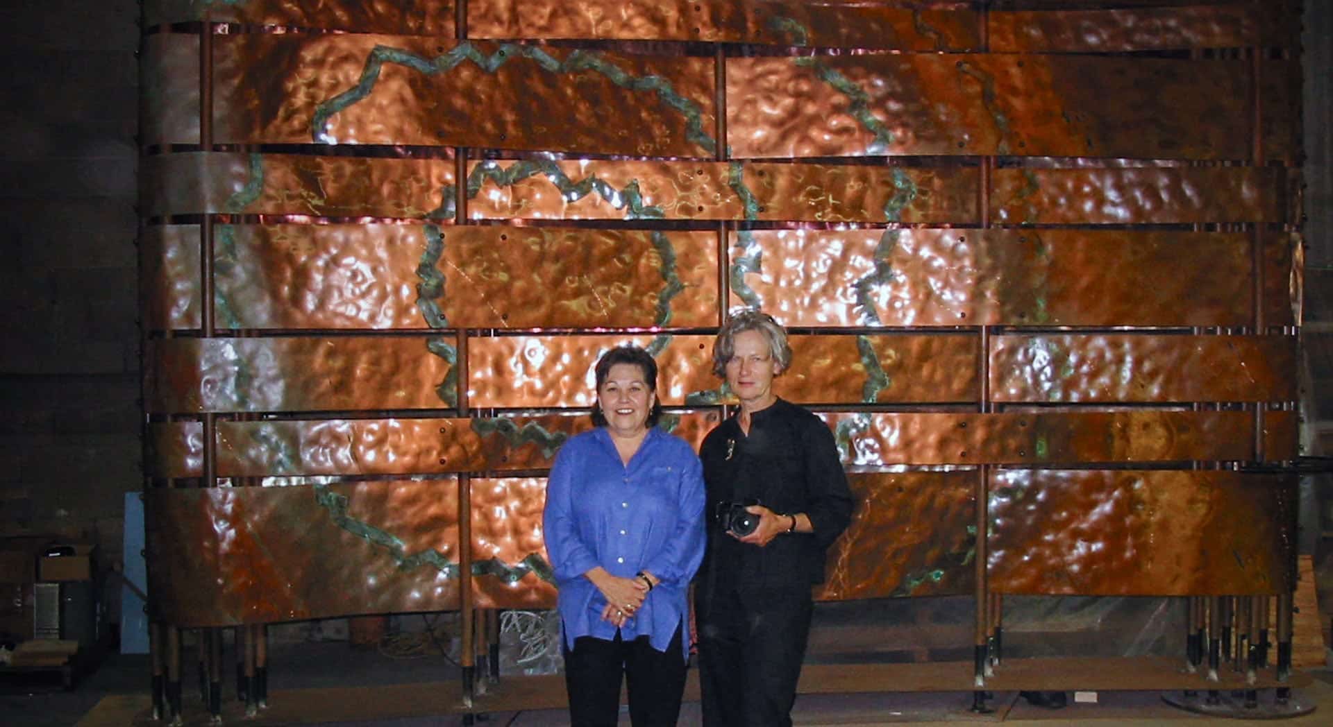 Photograph of Ramona Sakiestewa (Artist) and Ilze Jones (Architect) for the Smithsonian NMAI