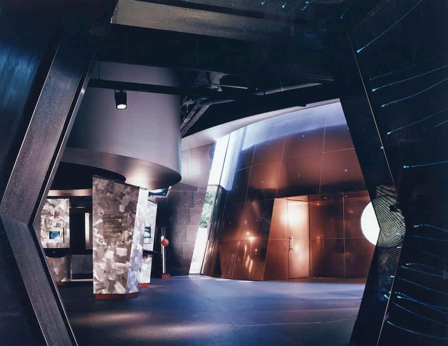 The cone is visible from within the planetarium's interior