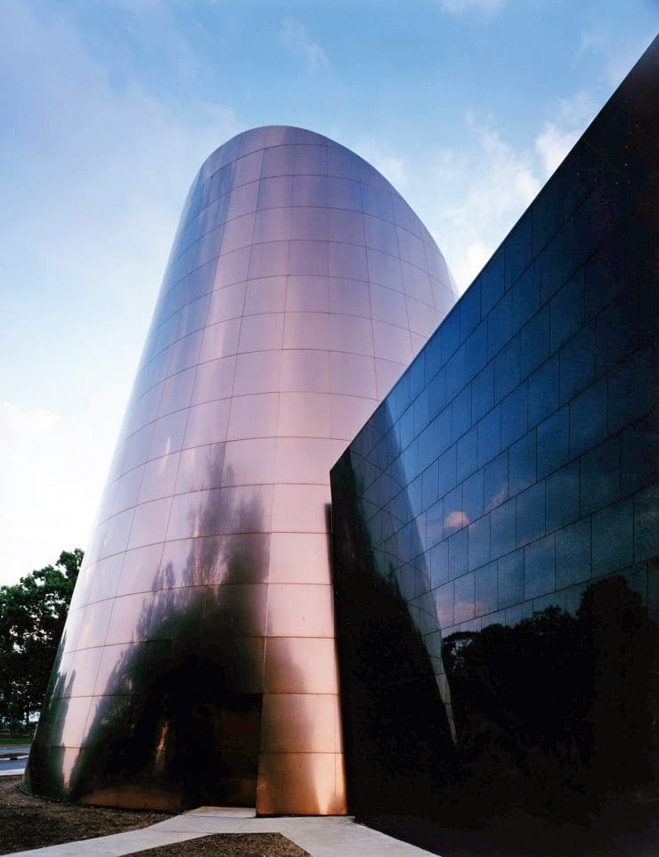 Shafran Planetarium at dusk.