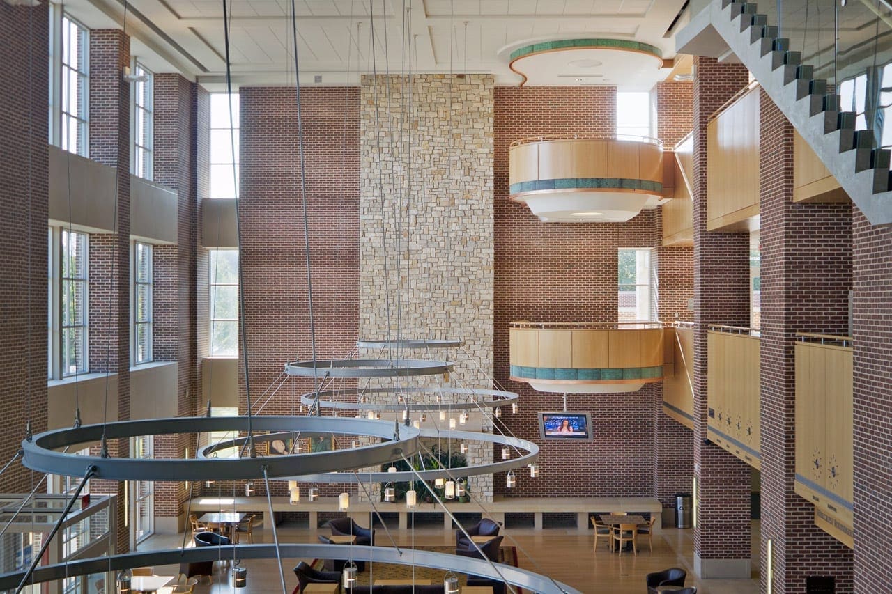 SMU Collins Center balconies in the main atrium.