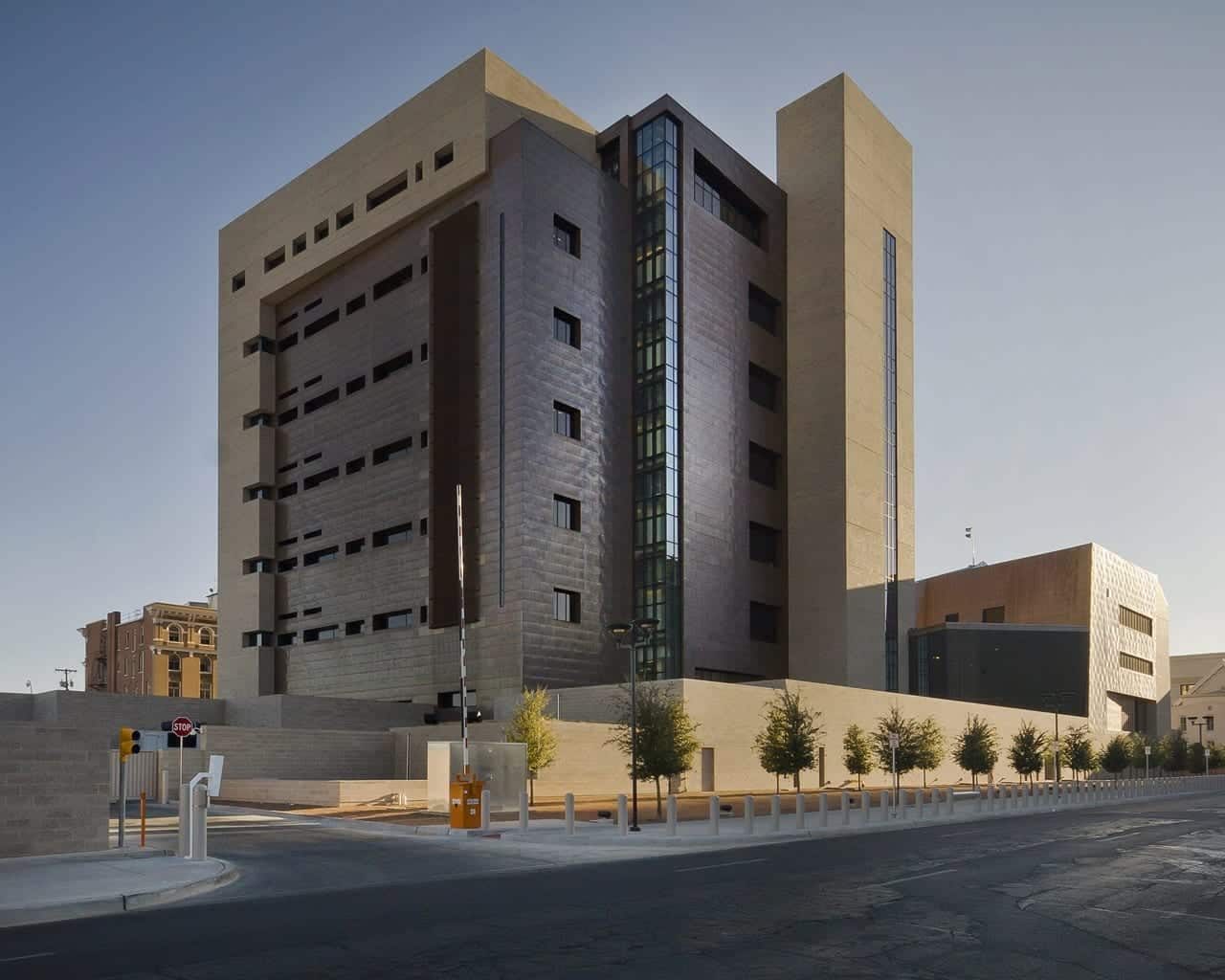 North elevation of the El Paso Federal Courthouse.