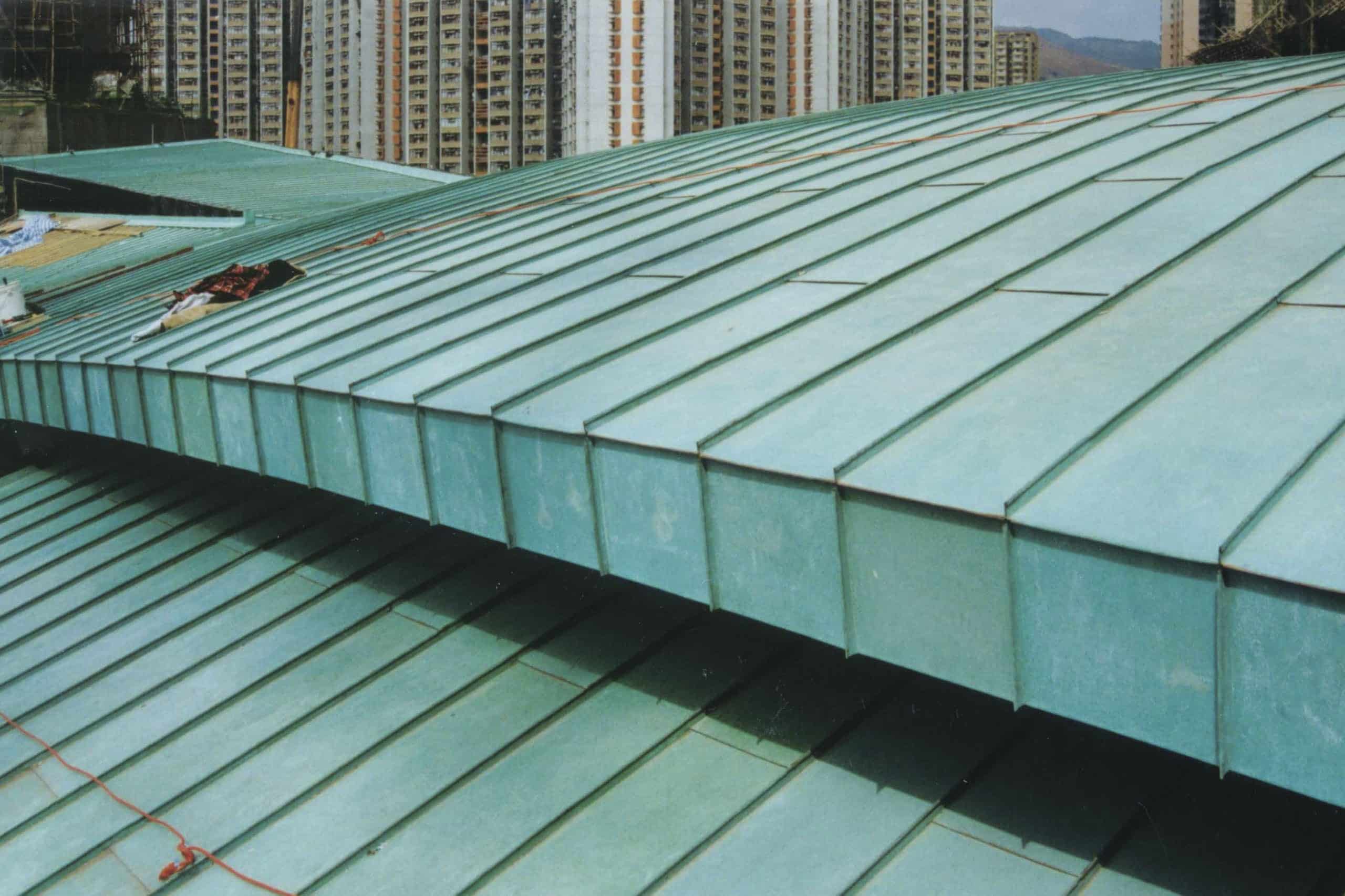 Tsing Yi Station Terminal Roof includes custom fascia and flashing.