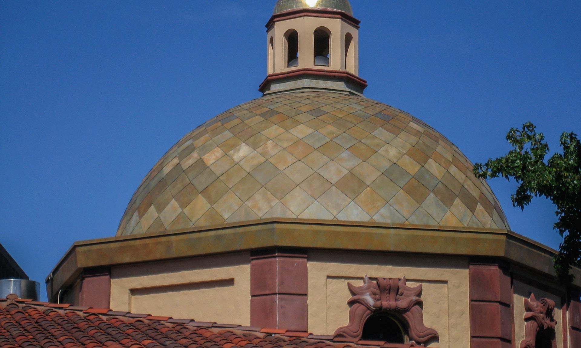 Roano Zinc patina featured as part of the Dome on the Plaza.
