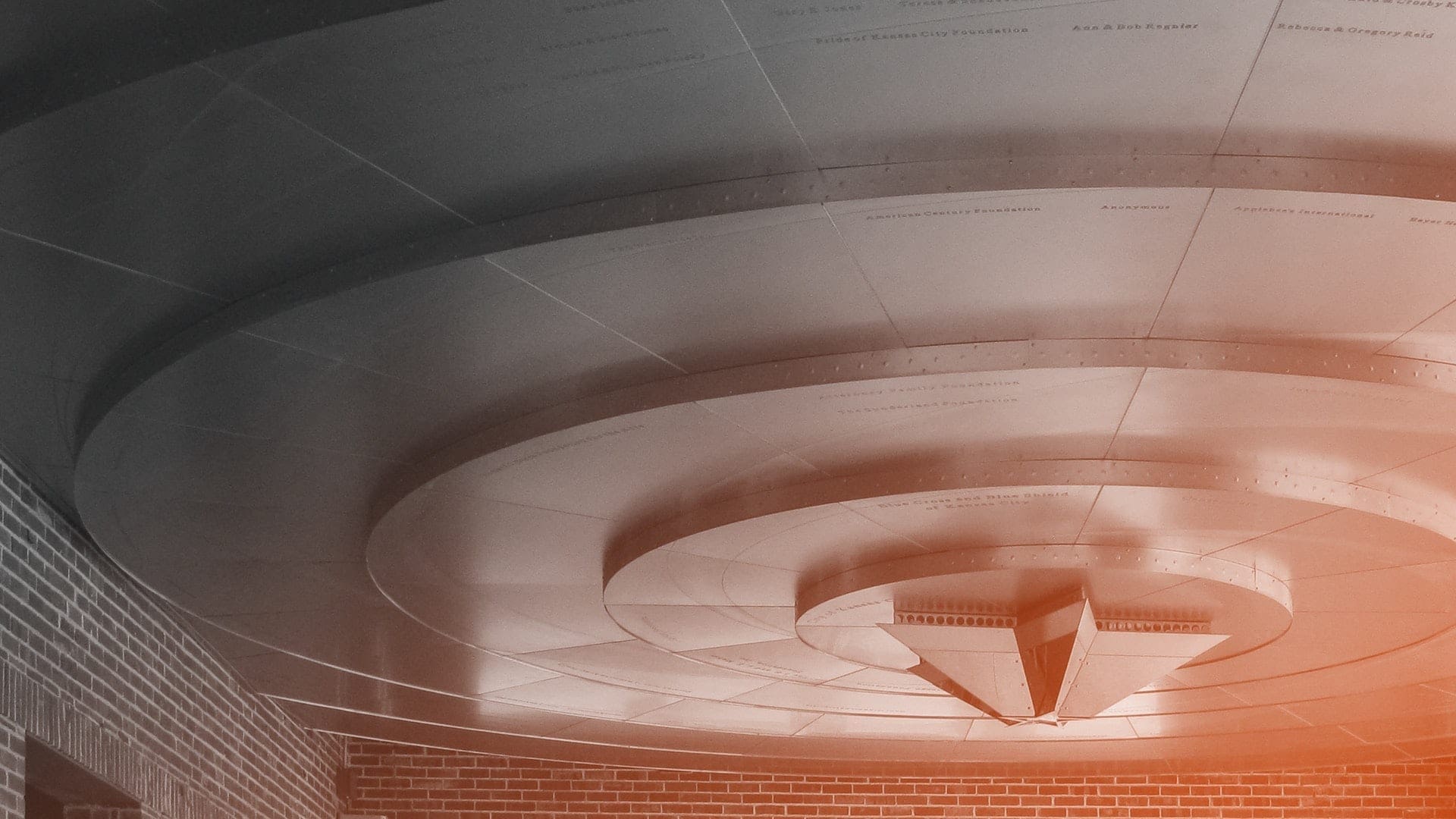 Detail of the metal ceiling system made for the Starlight Theatre Donor's Circle