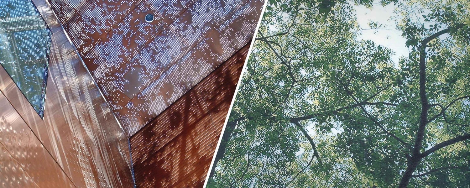 de Young Museum, custom perforations based on photo imagery.