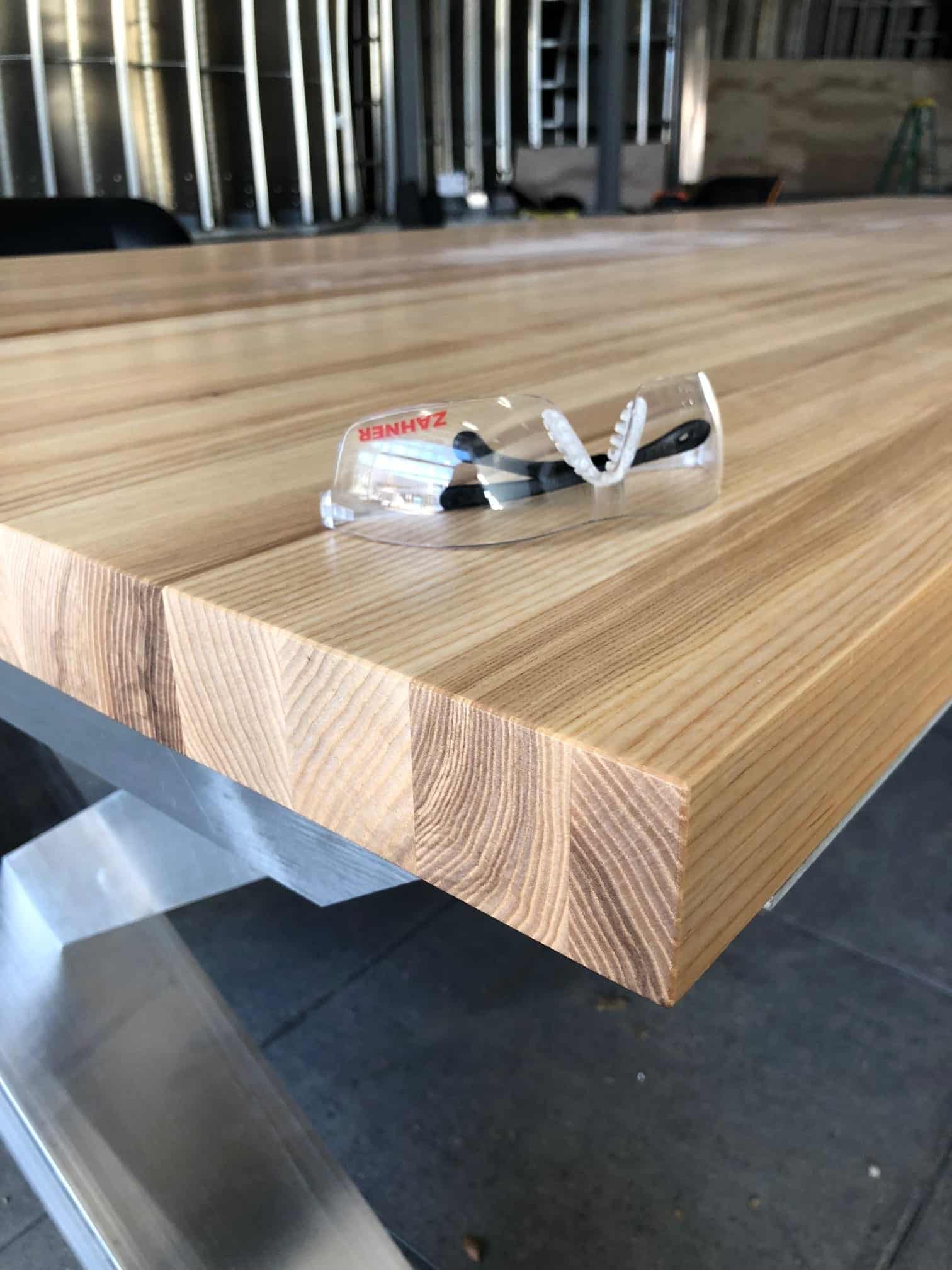 Custom wooden table detail