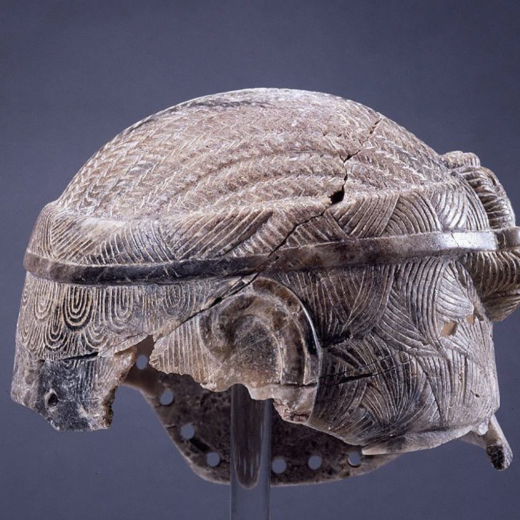 Stone helmet, Sumeria; 2500 BCE.