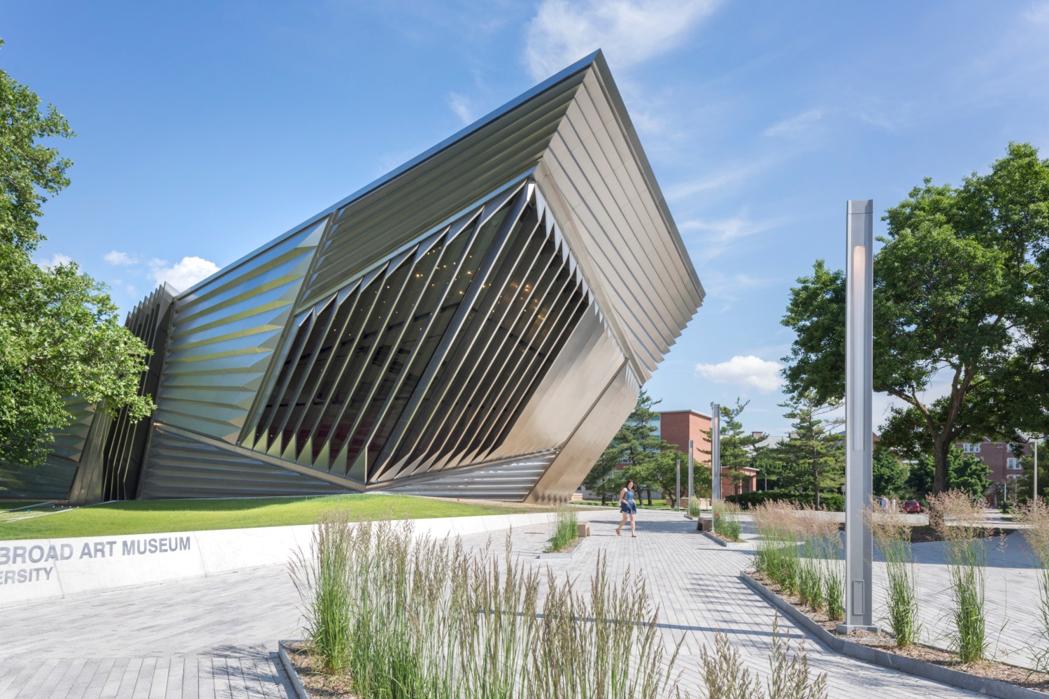 Entrance to the Eli and Edythe Broad Art Museum in East Lansing, Michigan.