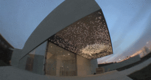Looping animation of the Nerman Museum kinetic light display by artist Leo Villareal.