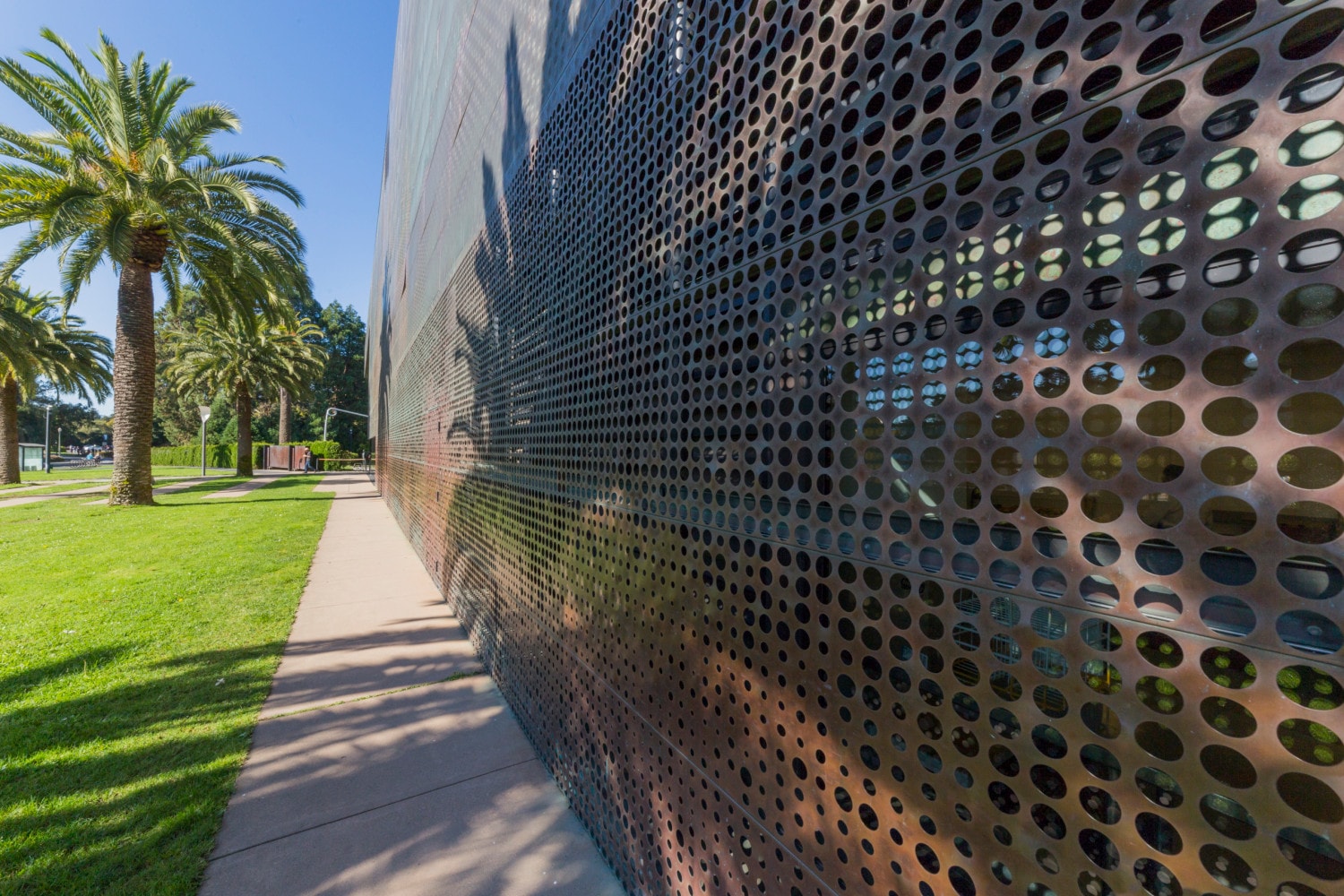 The de Young Museum in California is made from copper, and will eventually turn to a green patina.
