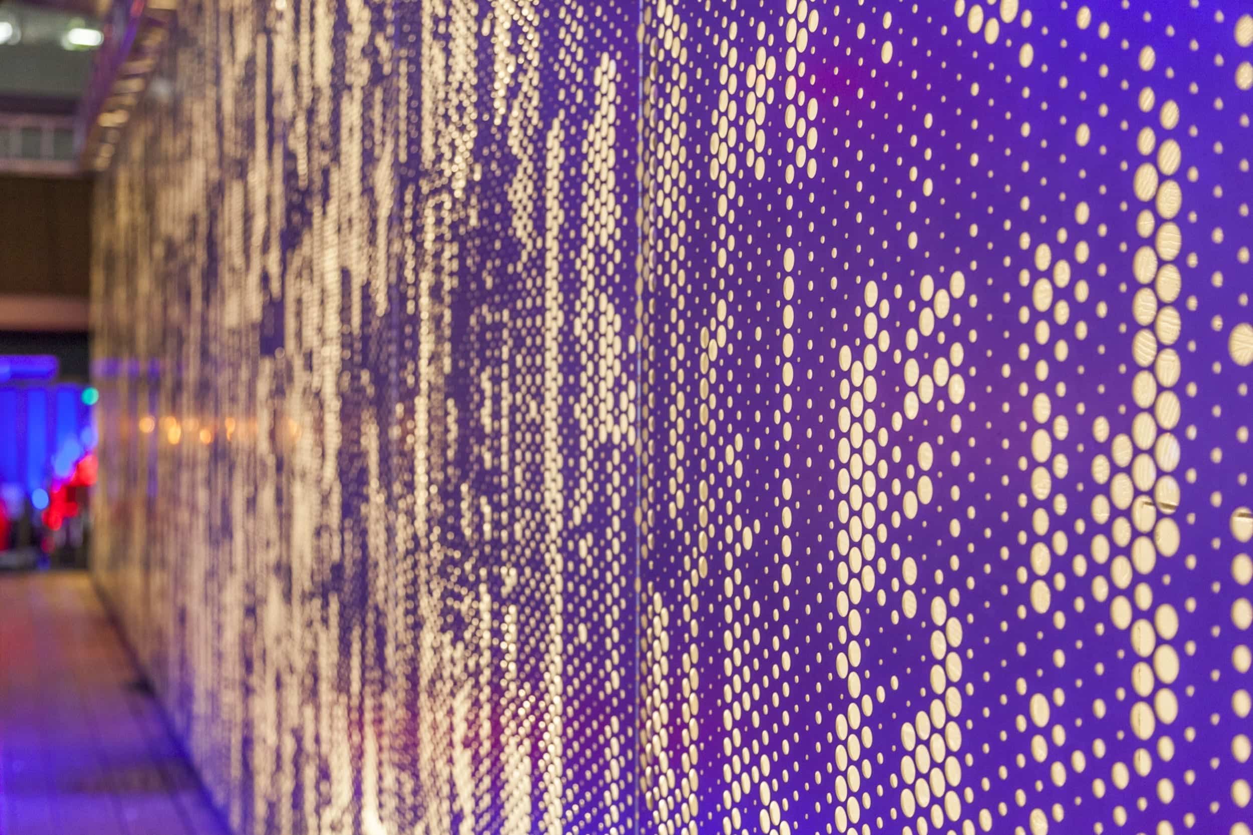 austin-tx-summit-rooftop-lounge-c-alex-miller.0912 An illuminated ImageWall screen provides a dramatic backdrop for an event space