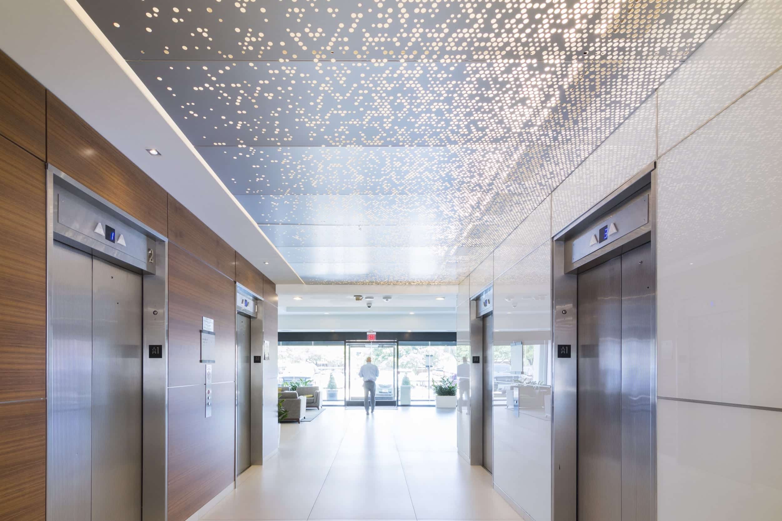Backlit ImageWall ceiling in NCX 6060 Interior Lobby.