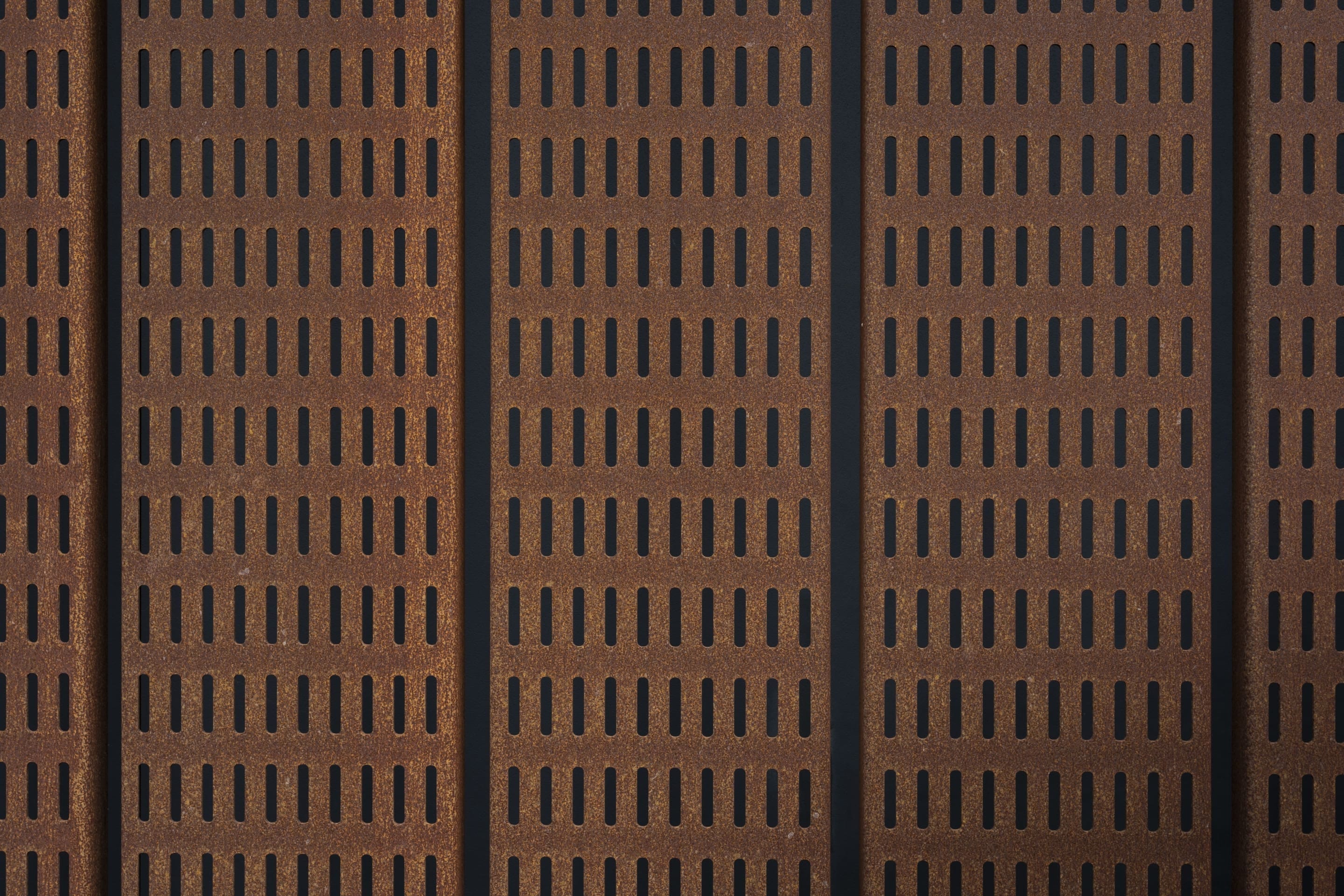 Custom perforated Solanum™ Weathering Steel by Zahner®