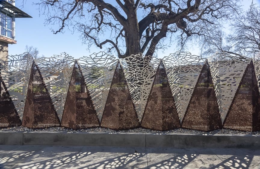 The detailed cutouts and patterns make for interesting and ever-changing shadows as the sun rises and sets.