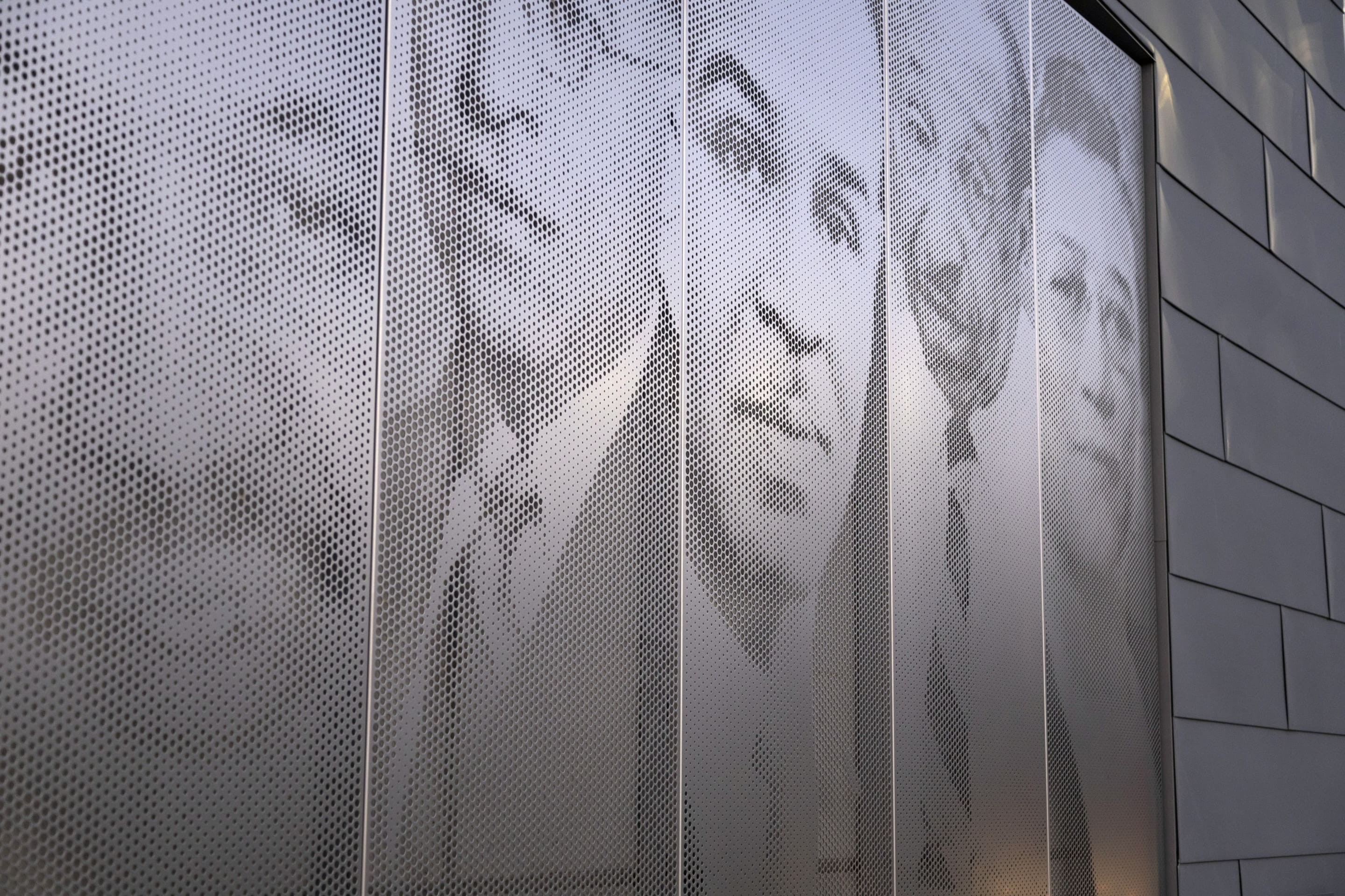 Closeup of ImageWall panels on 1256 N Penn Ave.