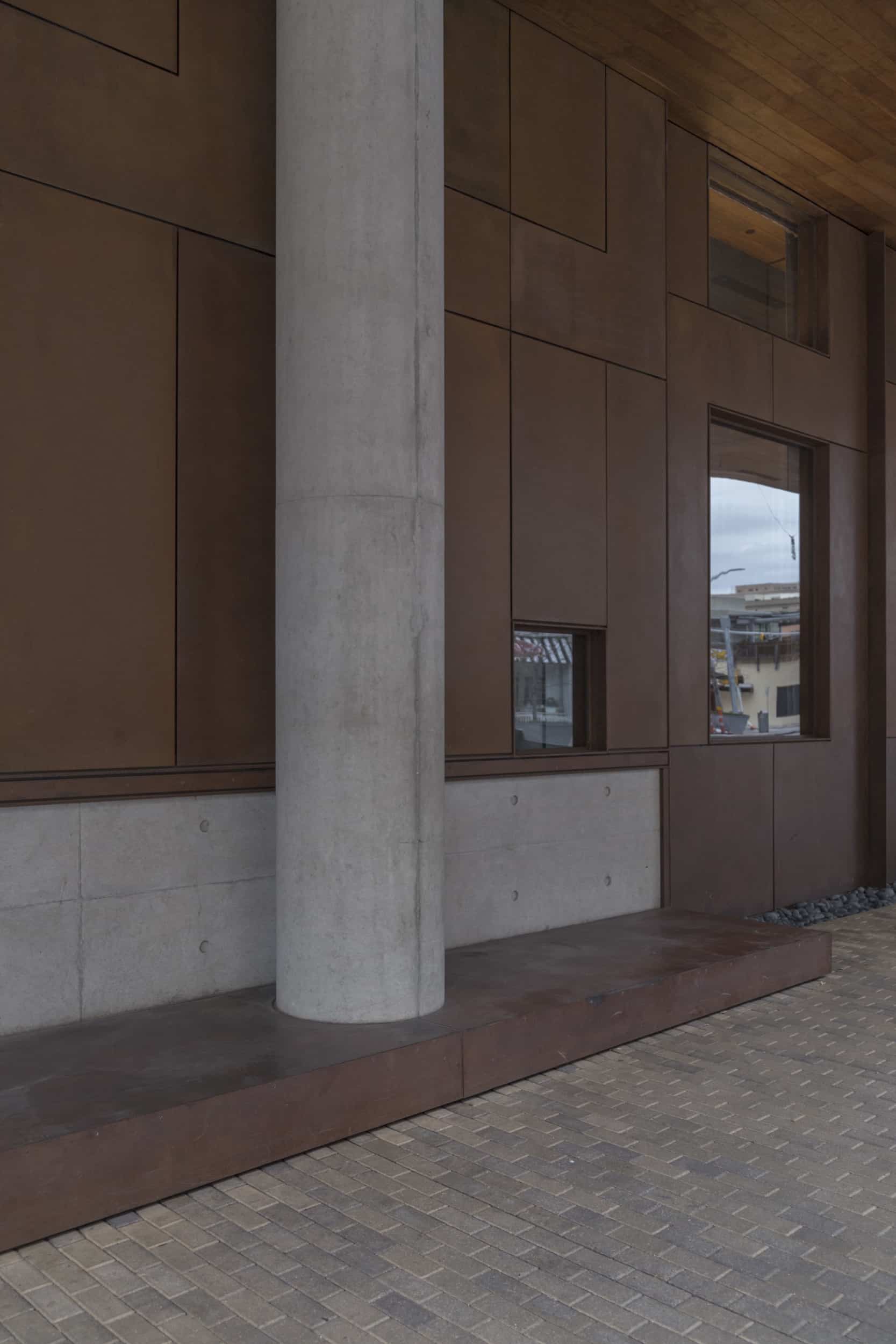 Solanum adds warmth to a covered entry designed by Andersson-Wise Architects.