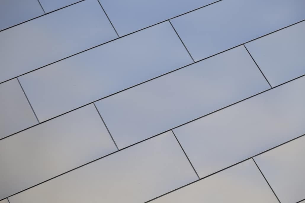 nascar-hall-of-fame-copyr-zahner-7796 Angel Hair stainless steel is combined with flat seam and ZEPPS technology for the NASCAR Hall of Fame by Pei, Cobb, Freed architects.