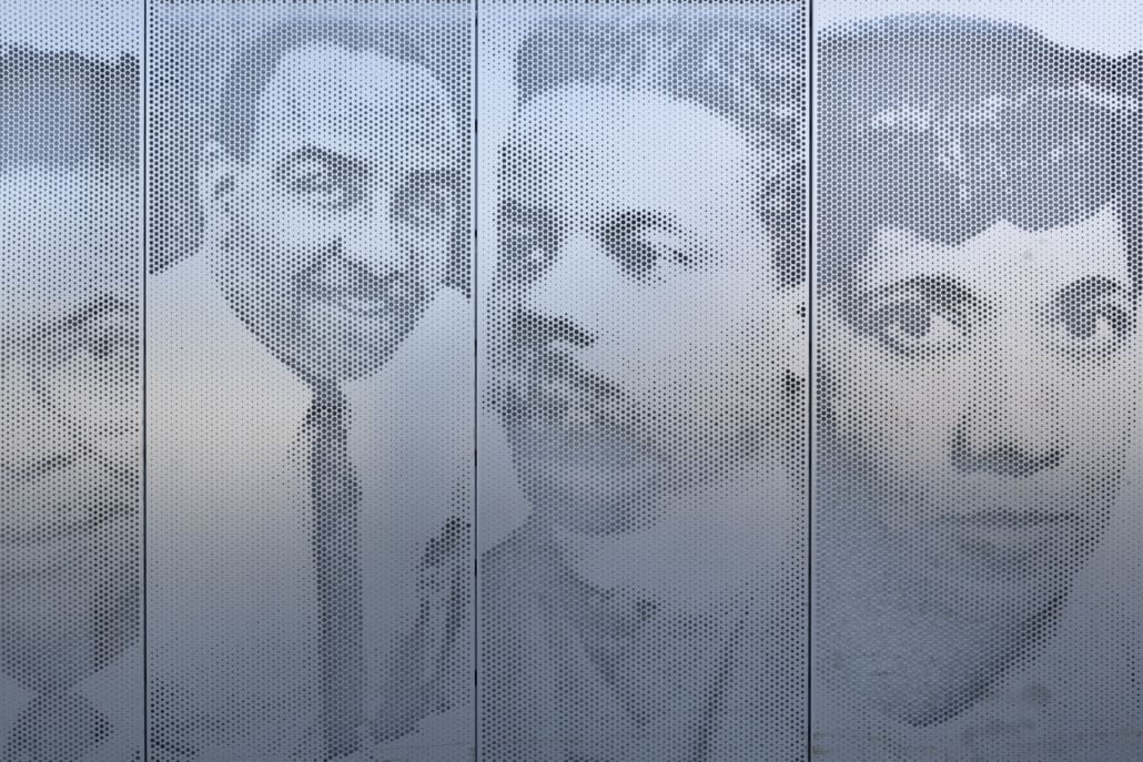 IMAGEWALL MURAL DEPICTING HISTORIC LOCAL CIVIL RIGHTS FIGURES ON 1256 N PLYMOUTH AVE IN MINNEAPOLIS.