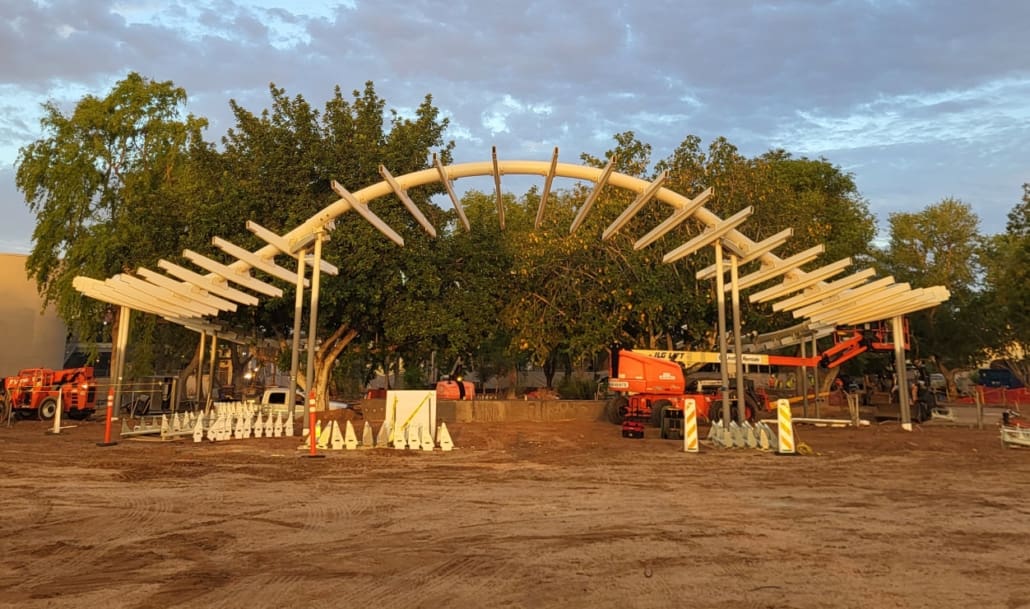 Fig. 11: The canopy during construction.