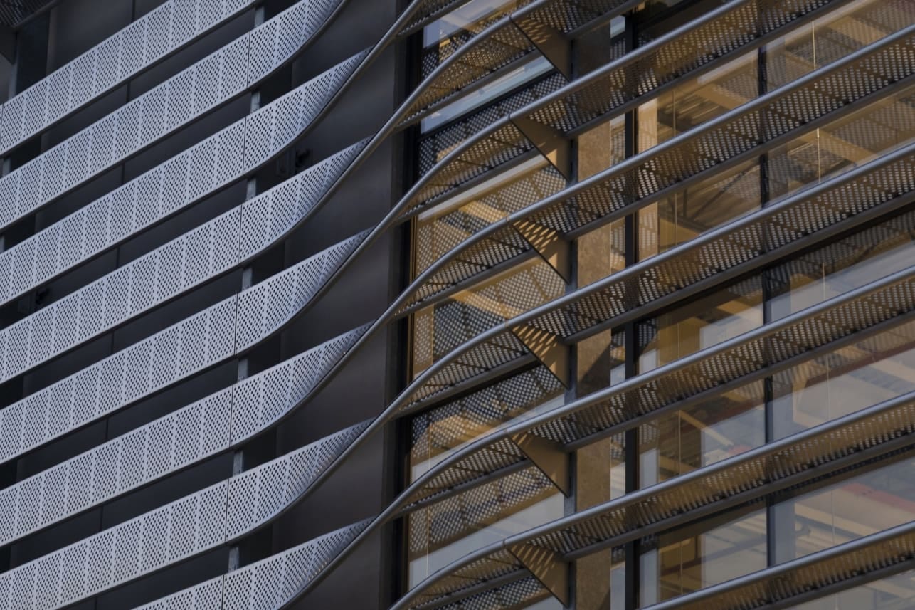 Detail of the Fin Facade on the DTE Central Energy Plant