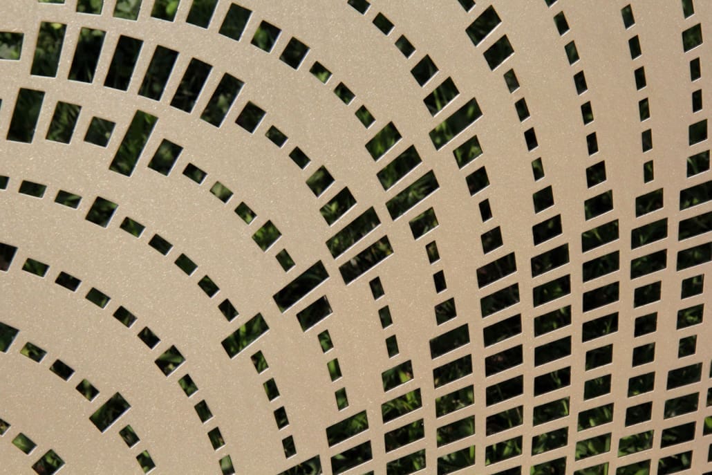 Rectangular perforations in a Zahner ImageLines panel.