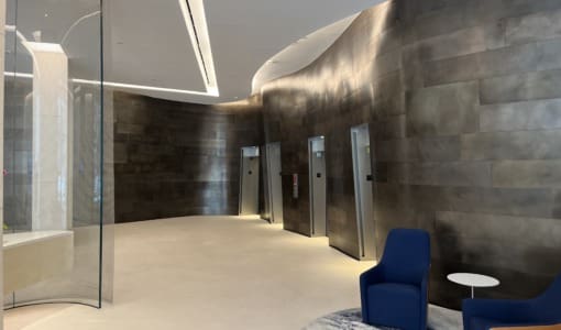 A CUSTOM ZINC PATINA WAS DEVELOPED BY ZAHNER FOR THE LOBBY OF THE HISTORIC MILLS BUILDING IN WASHINGTON, D.C.